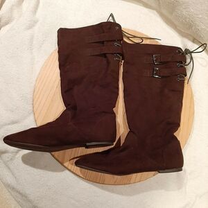 Material Girl Leather Boots Size 9.5